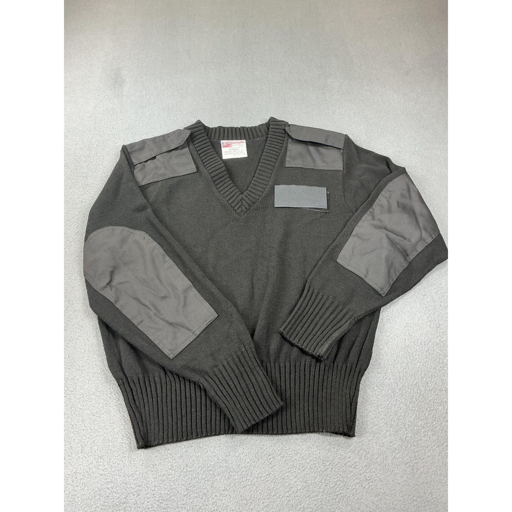Jack Young Sweater Womens L Black Acrylic Polyester Cotton V-Neck Pullover
